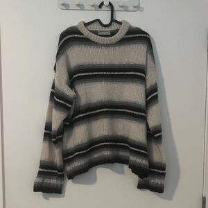 Urban Outfitters Black and Gray Striped Sweater